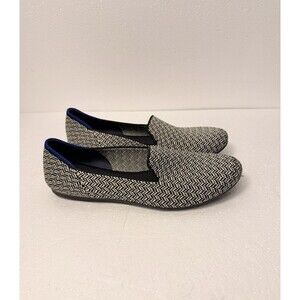 Rothy's The Loafer Womens 7 Black White Tweed Herringbone Flat Shoes W7